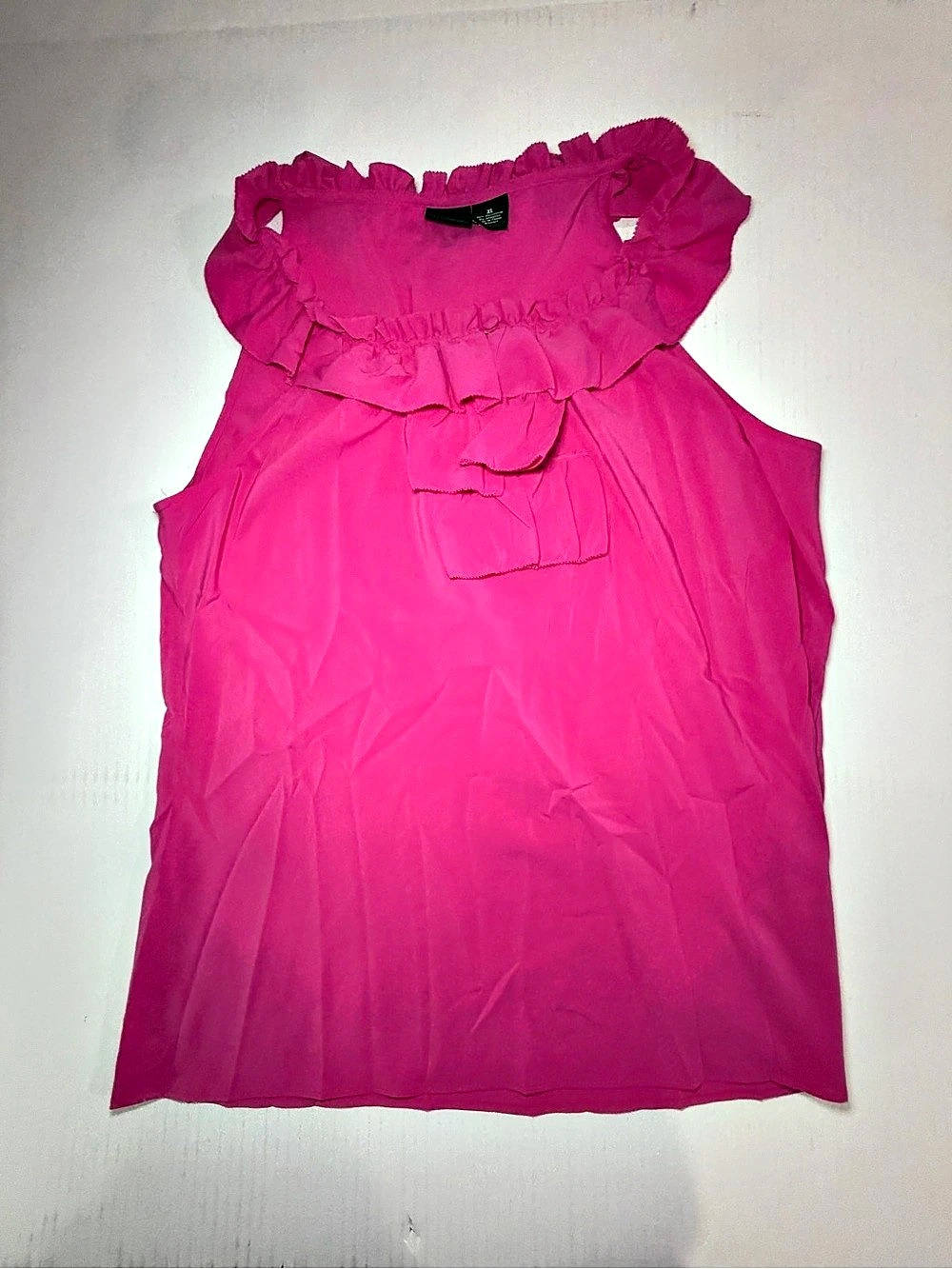 Vintage Y2K Willi Smith Ruffle Neck Blouse in Pink